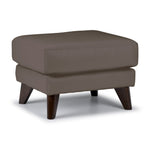 Braylon Leather Ottoman - African Grey