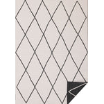 Bristol 6'7" x 9'6" White Black Trellis Reversible Area Rug - White