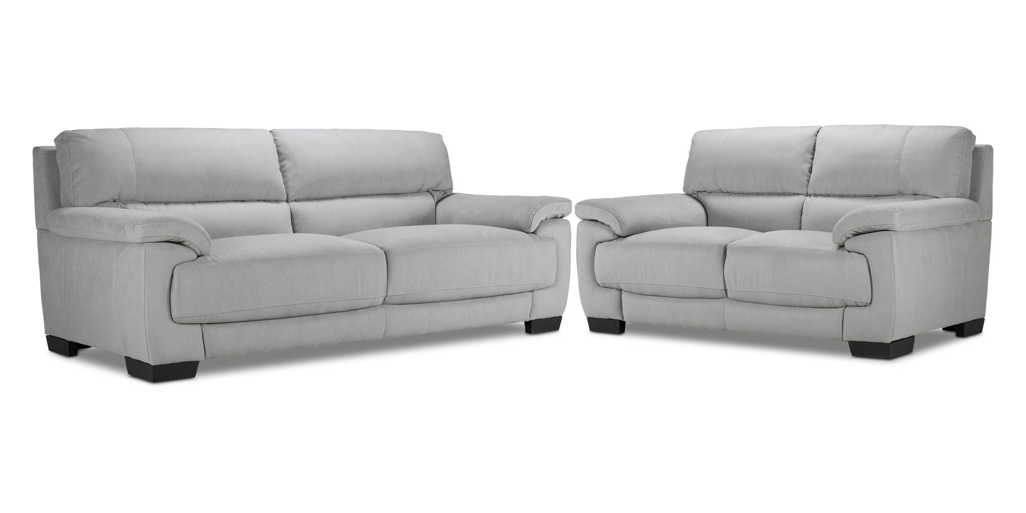 Brody Sofa and Loveseat Set - Silver Grey