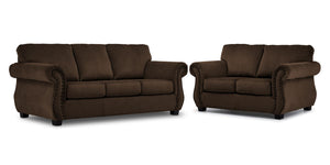 Brooklyn Ens. Sofa et causeuse – brun