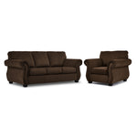 Brooklyn Sofa and Chair Set - Brown
