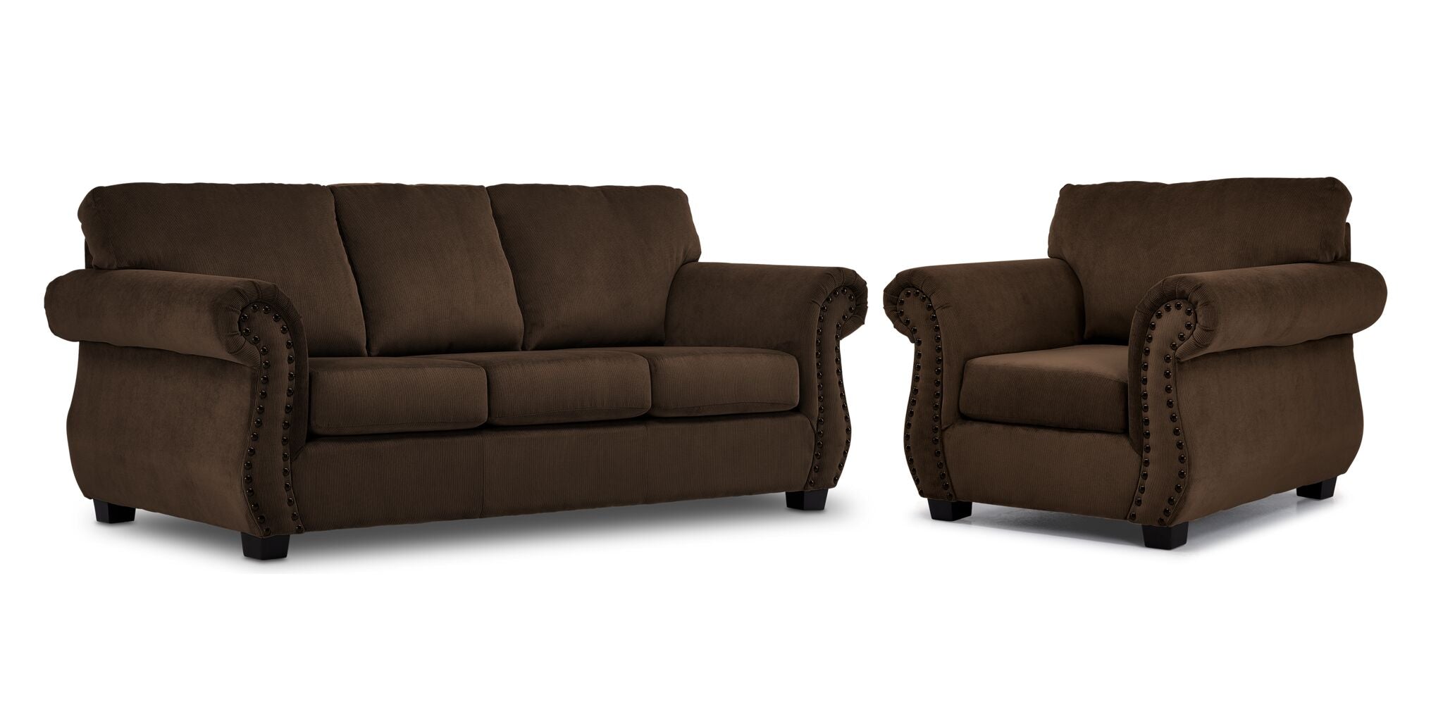 Brooklyn Sofa and Chair Set - Brown