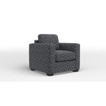 Caleb Accent Chair - Boxes Dark Blue