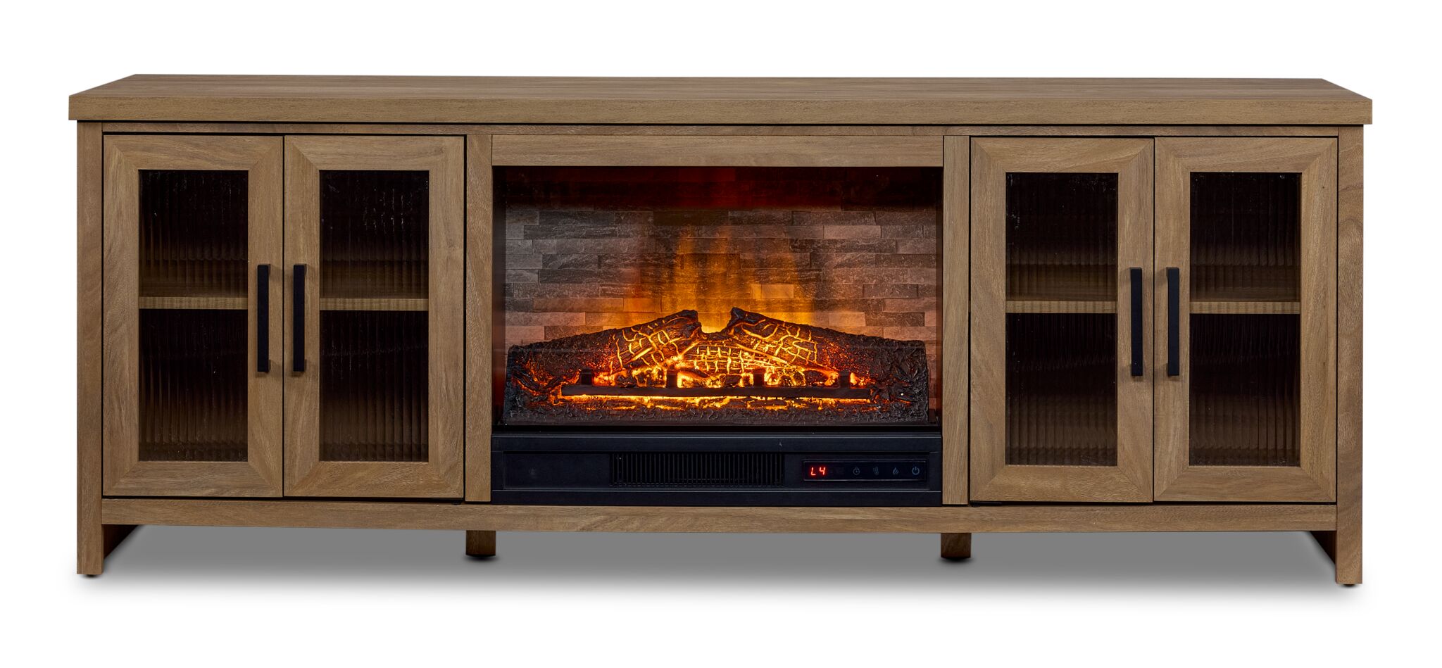 Cambridge 66" Fireplace TV Stand - Natural Oak