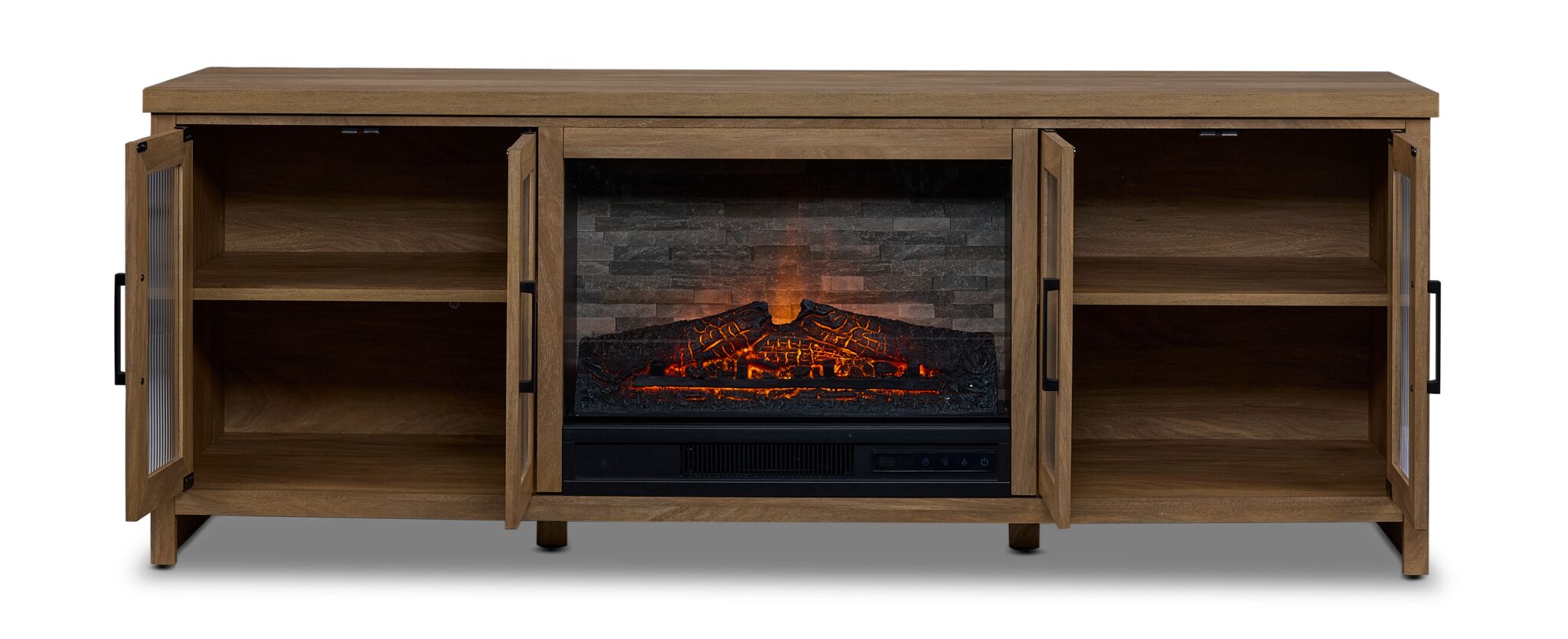 Cambridge 66" Fireplace TV Stand - Natural Oak
