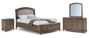 Camelot Chambre à coucher avec rangement 6 mcx grand - beige altéré