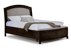 Camelot Lit grand 3 mcx avec rangement - grain de café