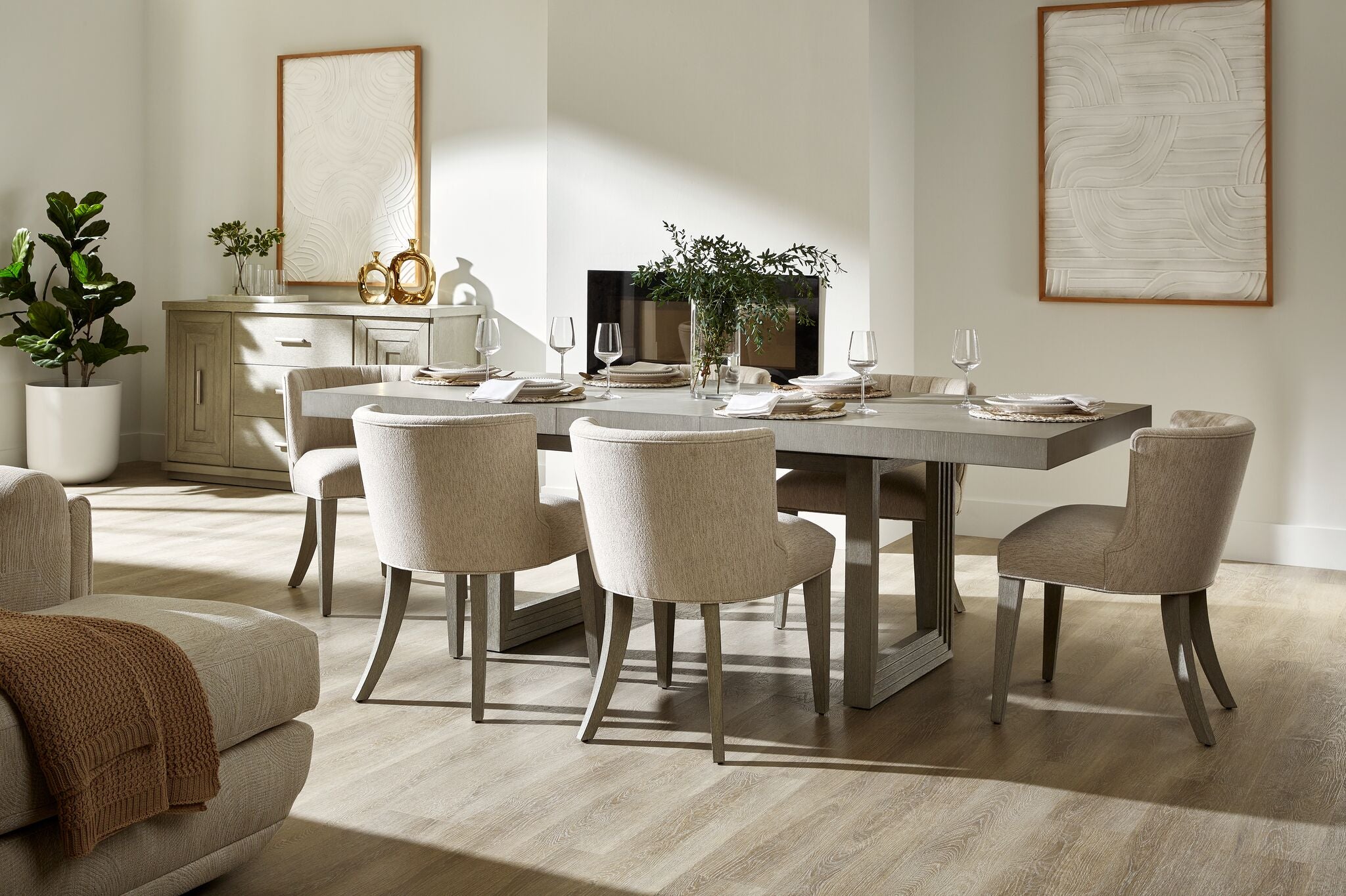 Fresh Perspective Cascade 7-Piece Extendable Dining Set -Dovetail Grey