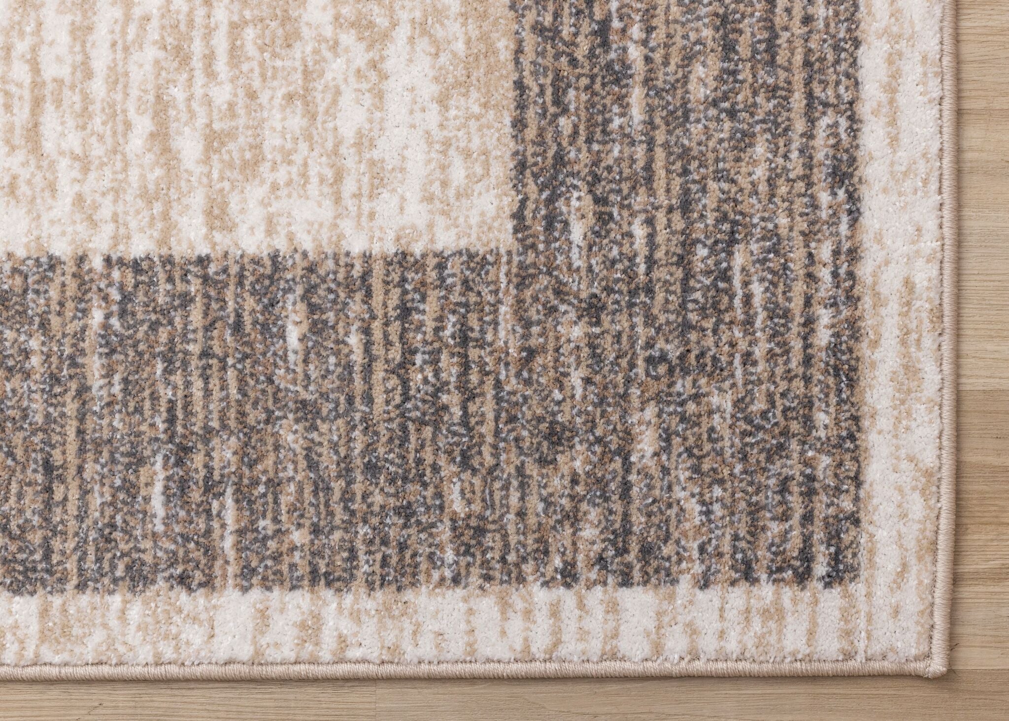 Earthly Essence 6'7" x 9'10" Distressed Border Area Rug - Taupe