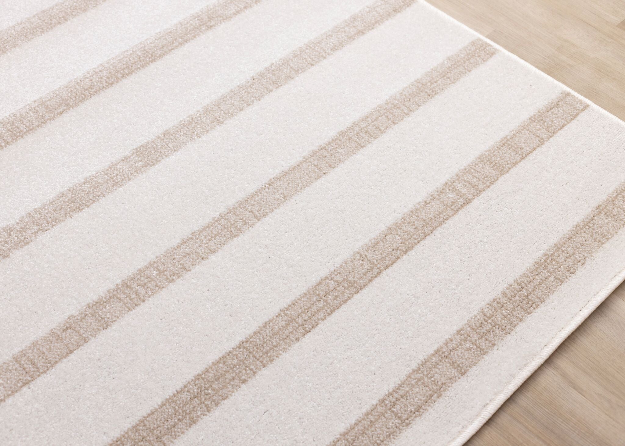 Beachwood Stripes 6'7" x 9'10" Striped Area Rug - Cream
