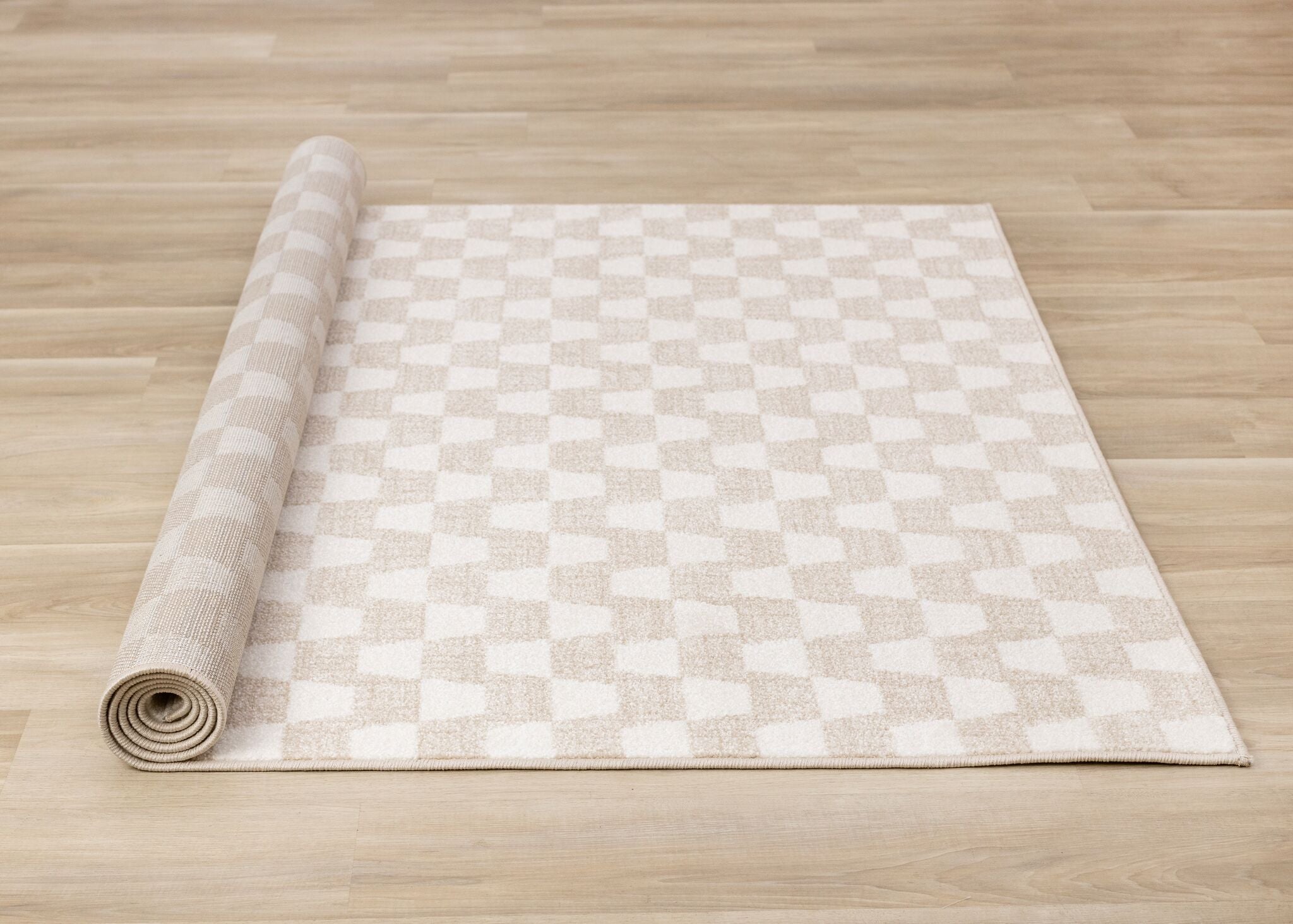 Gentle Wave 6'7"" x 9'10" Wavy Line Area Rug - Beige, Cream