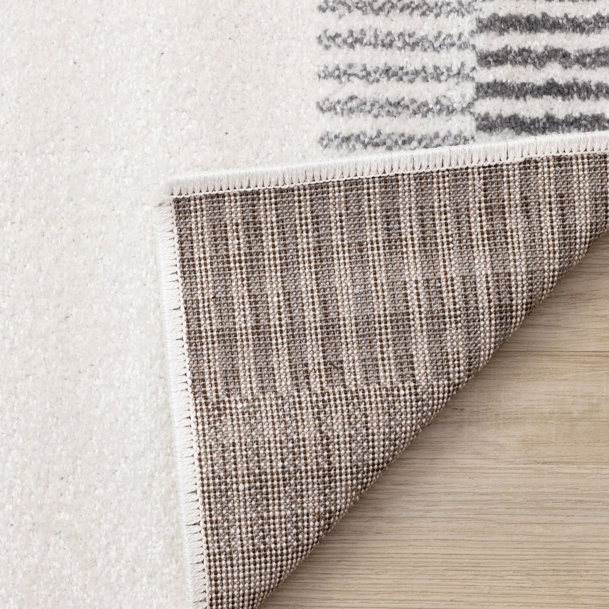 Nordic Stripes 6'7" x 9'10" Striped Lines Area Rug - Grey