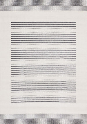 Nordic Stripes Tapis (5,3 pi X 7,7 pi) lignes rayées - gris
