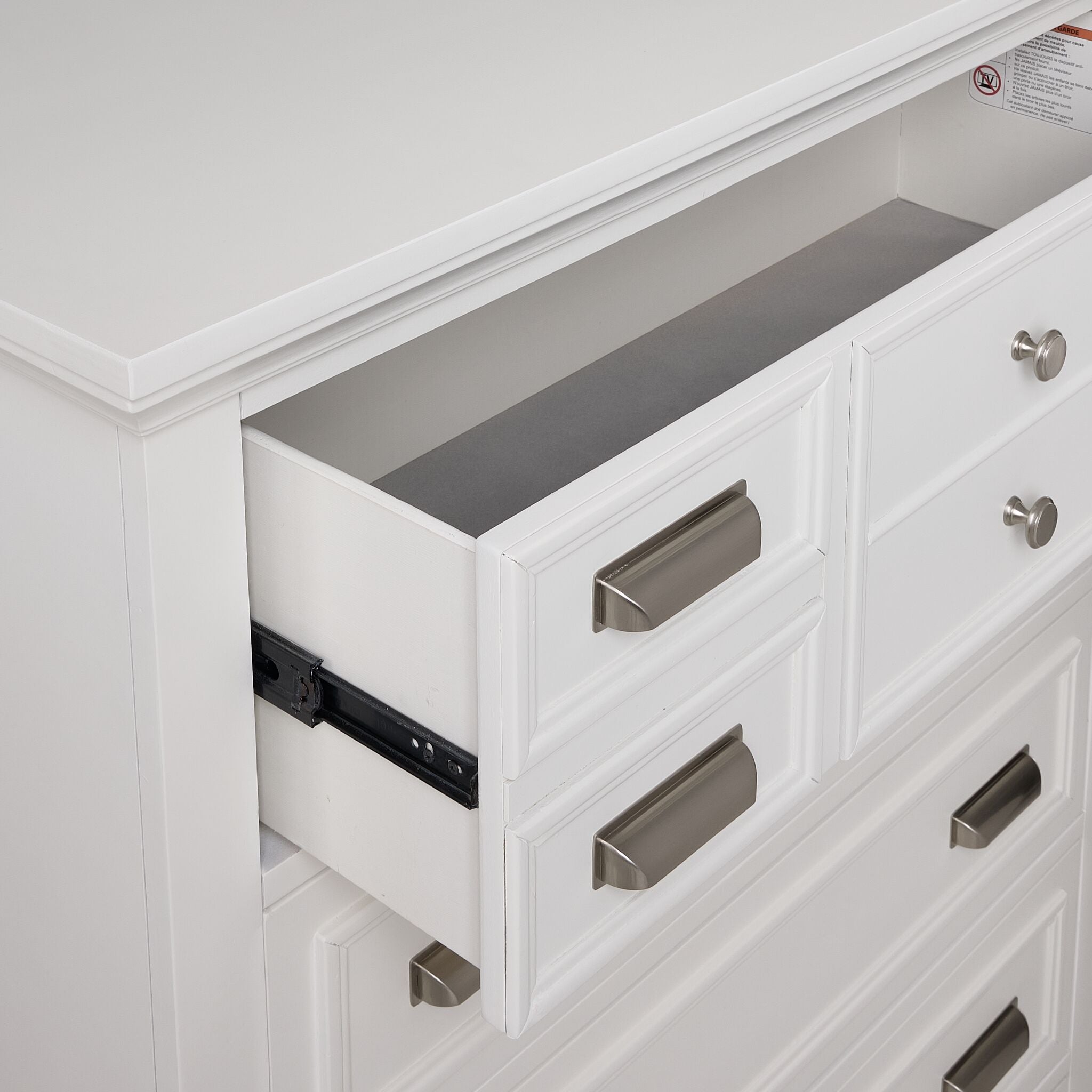 Charleston 5-Drawer Chest- Dove White
