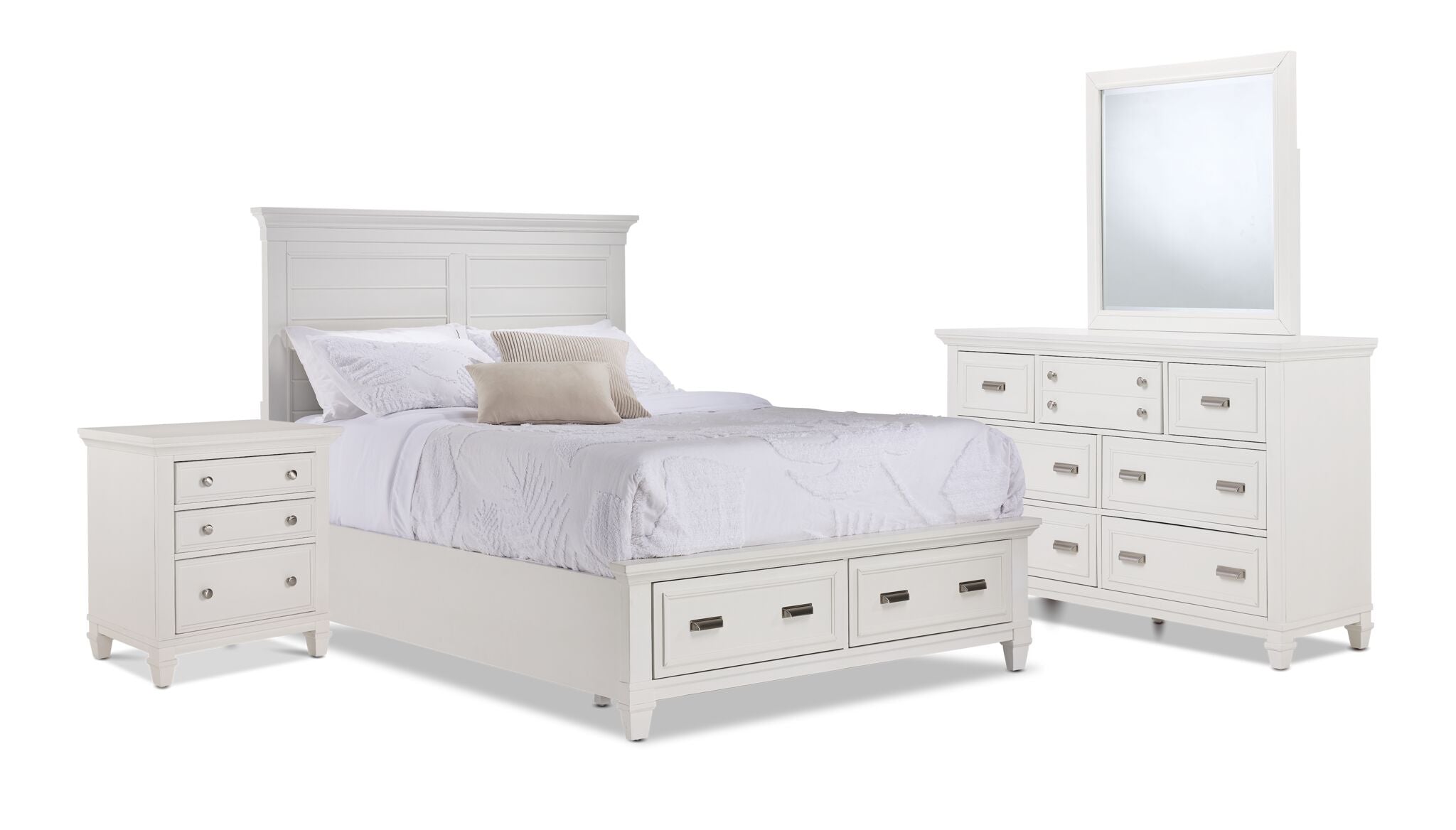 Charleston 6 - Piece King Storage Bedroom Package - Dove White