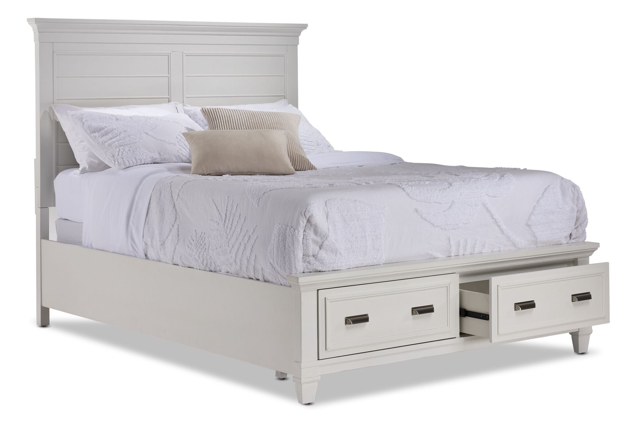 Charleston 3 - Piece King Storage Bed - Dove White