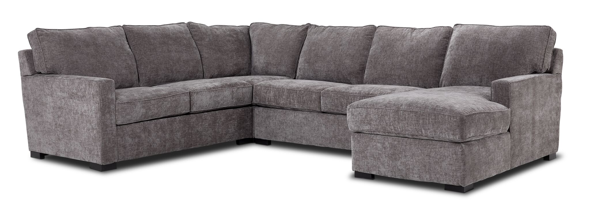 Charlotte 4-Piece Sectional with Right-Facing Chaise - Pewter