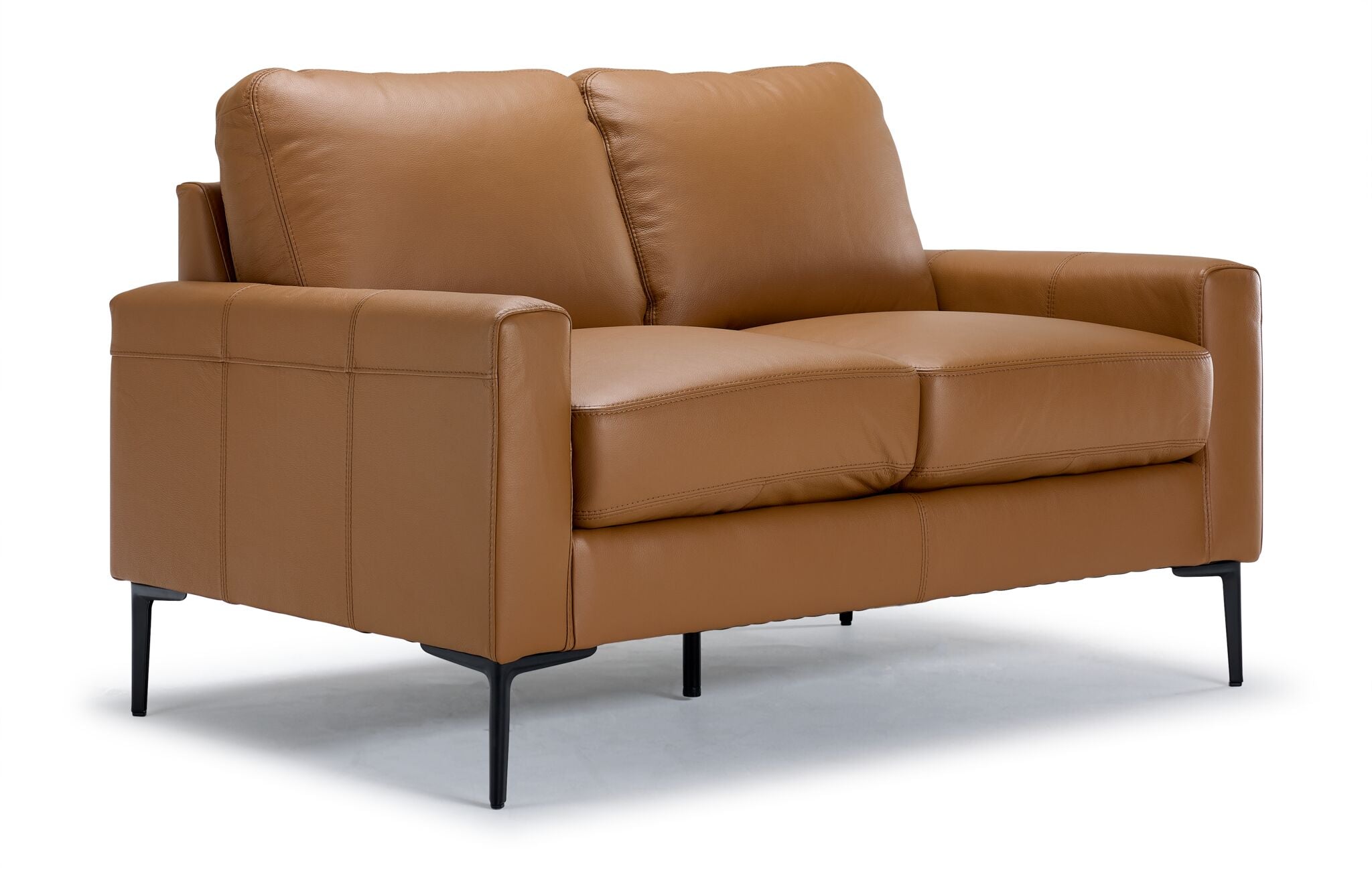 Chito Leather Sofa and Loveseat Set - Saddle