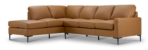 Chito Sectionnel en cuir 2 mcx avec fauteuil allongé à gauche – brun cuivré