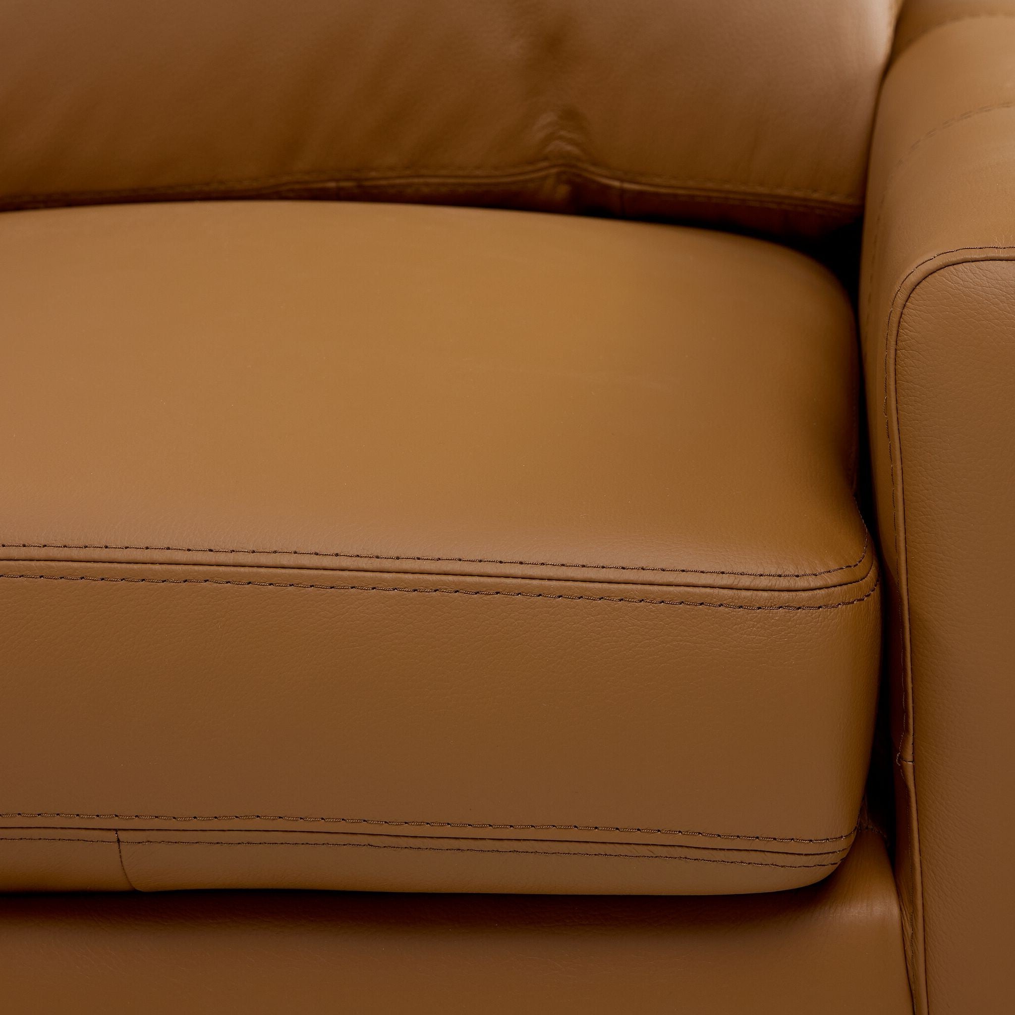 Chito Leather 2-Piece Sectional with Left Facing Chaise - Saddle