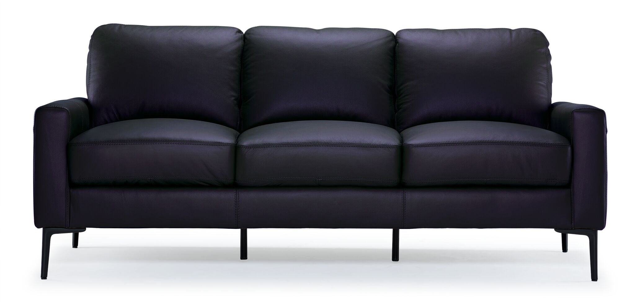 Chito Leather Sofa - Raven
