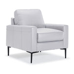 Chito Leather Chair - Silver Grey