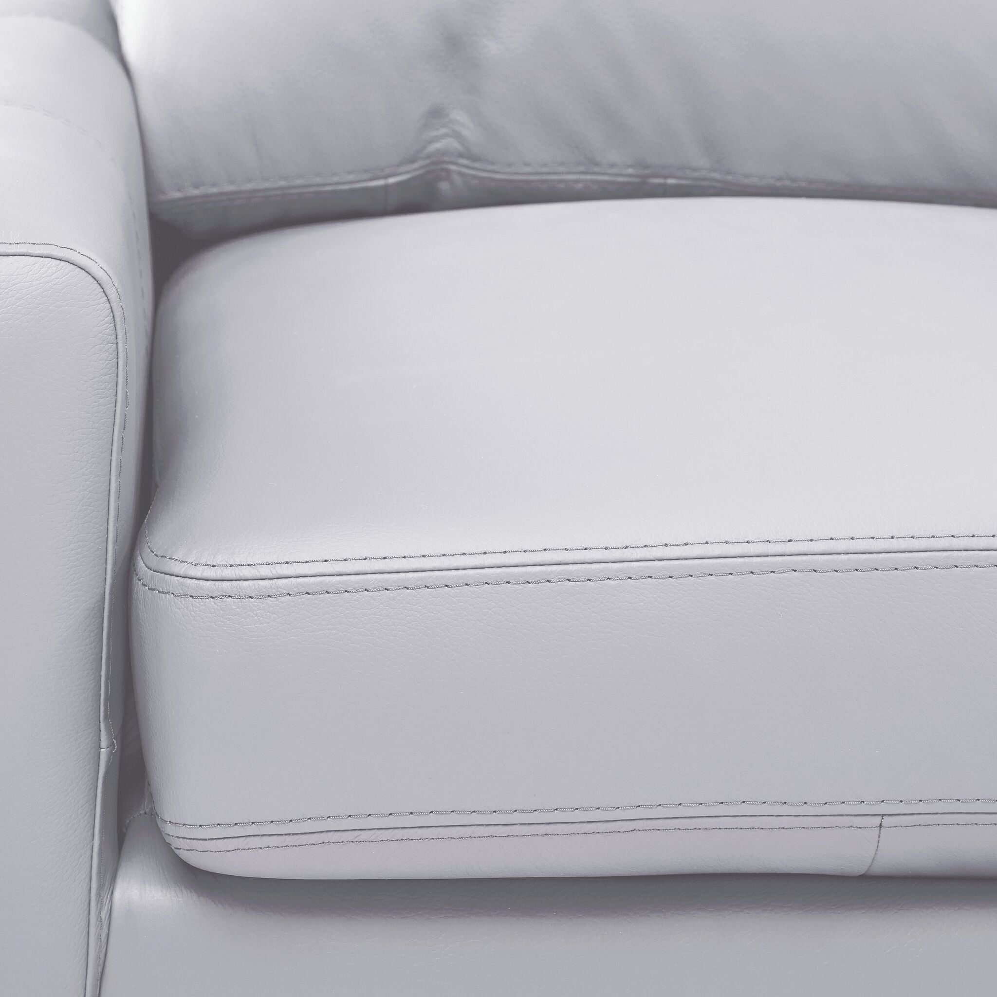 Chito Leather 2-Piece Sectional with Right Facing Chaise - Silver Grey