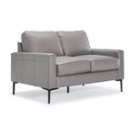Chito Leather Loveseat - Cloud Grey