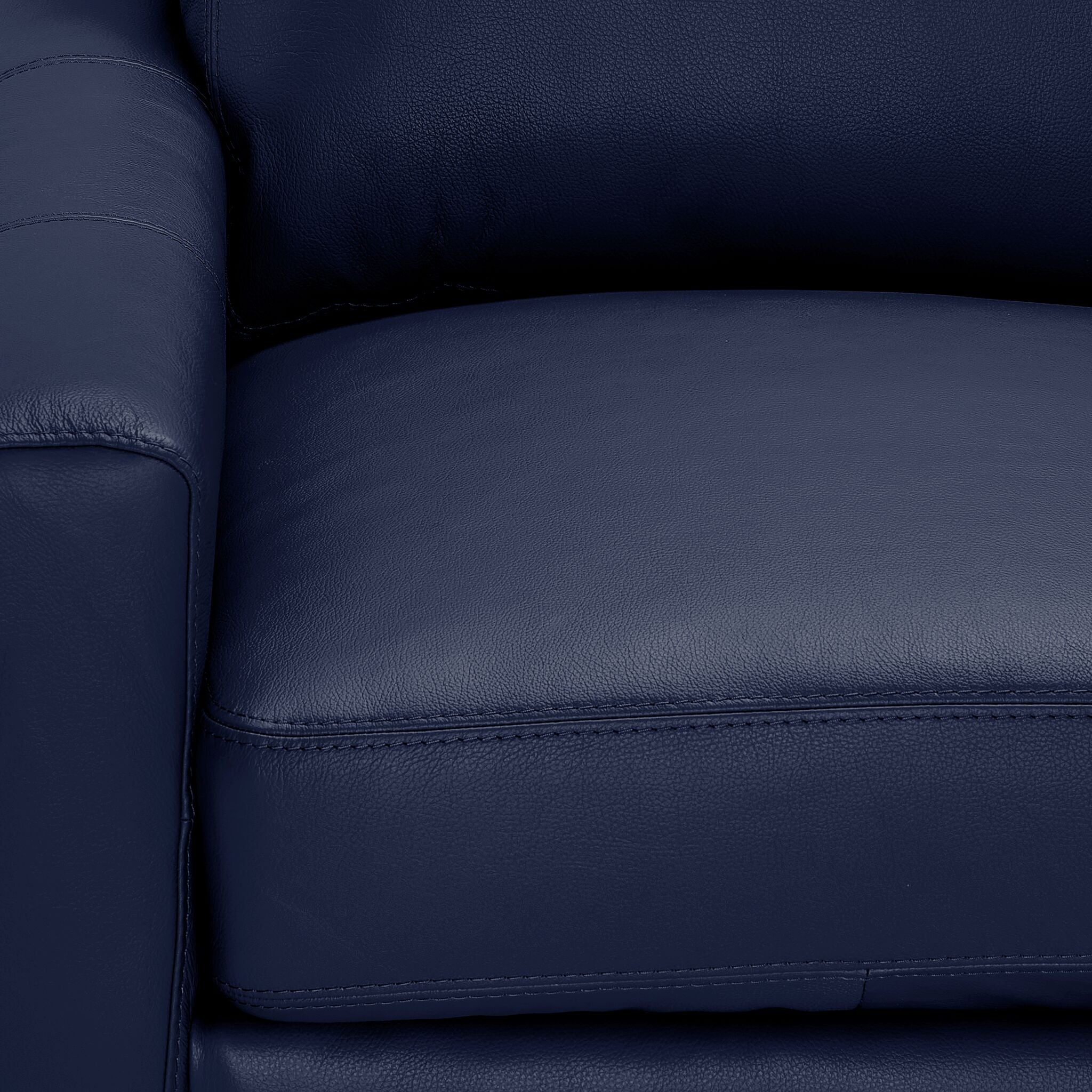 Chito Leather Loveseat - Navy