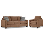 City Sofa and Chair Set - Brown