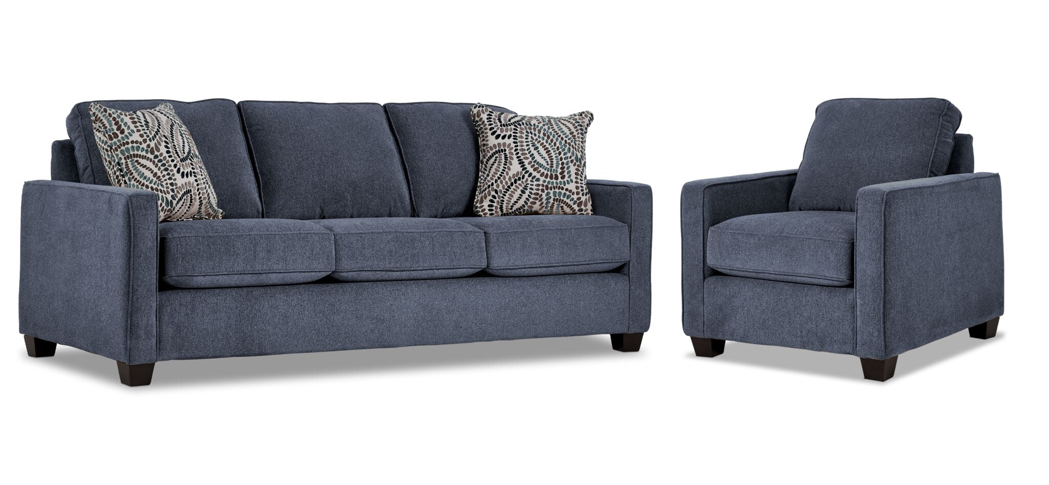 City Sofa and Chair Set - Blue
