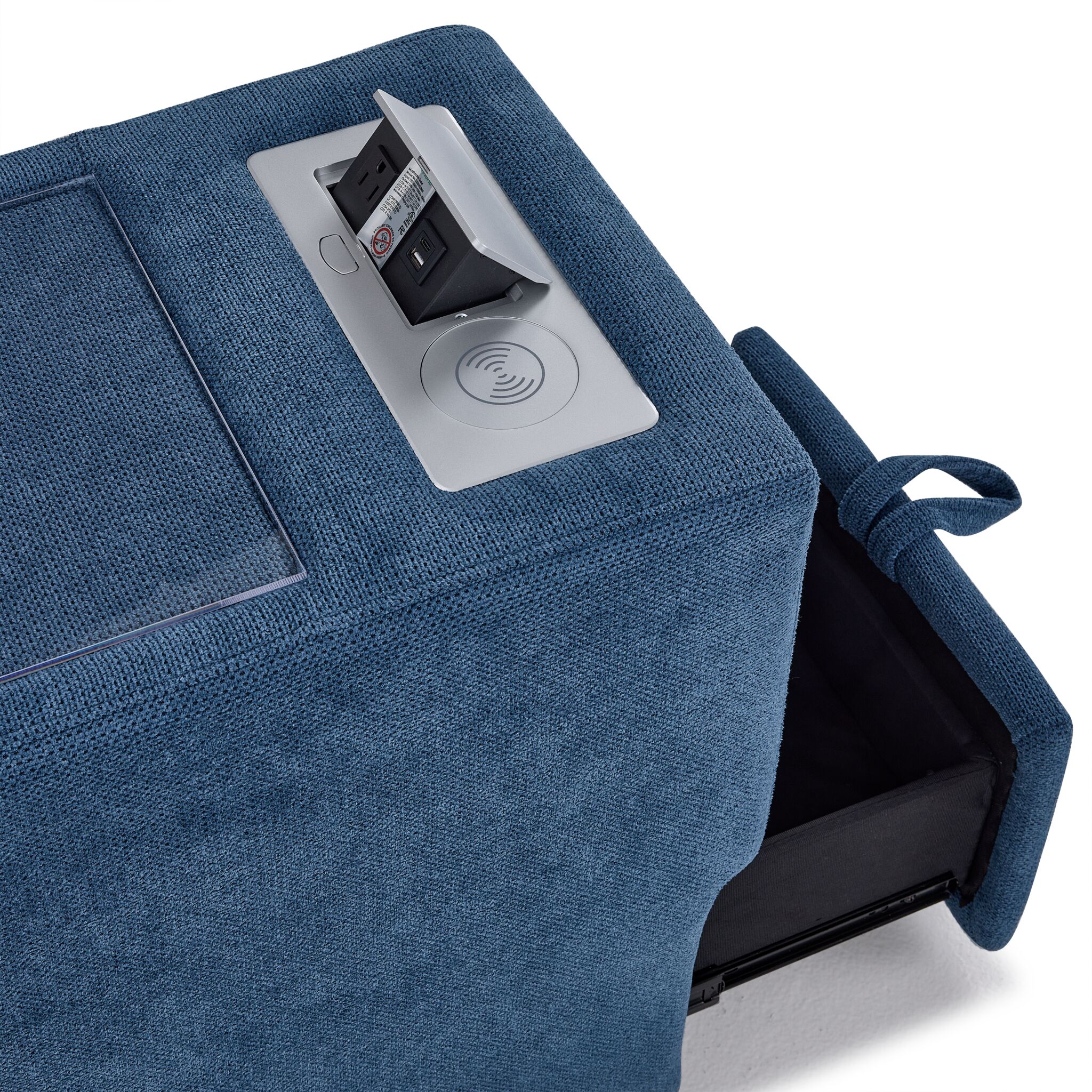 Feeling Connected - Connex 5-Piece Modular Sectional with Consoles - Blue