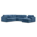 Feeling Connected - Connex 6-Piece Modular Sectional with Storage Console - Blue