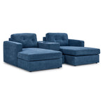 Feeling Connected - Connex 3-Piece Modular Sectional with Chaise and Drawer Console - Blue