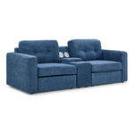 Feeling Connected - Connex 3-Piece Modular Chair with Storage Console - Blue