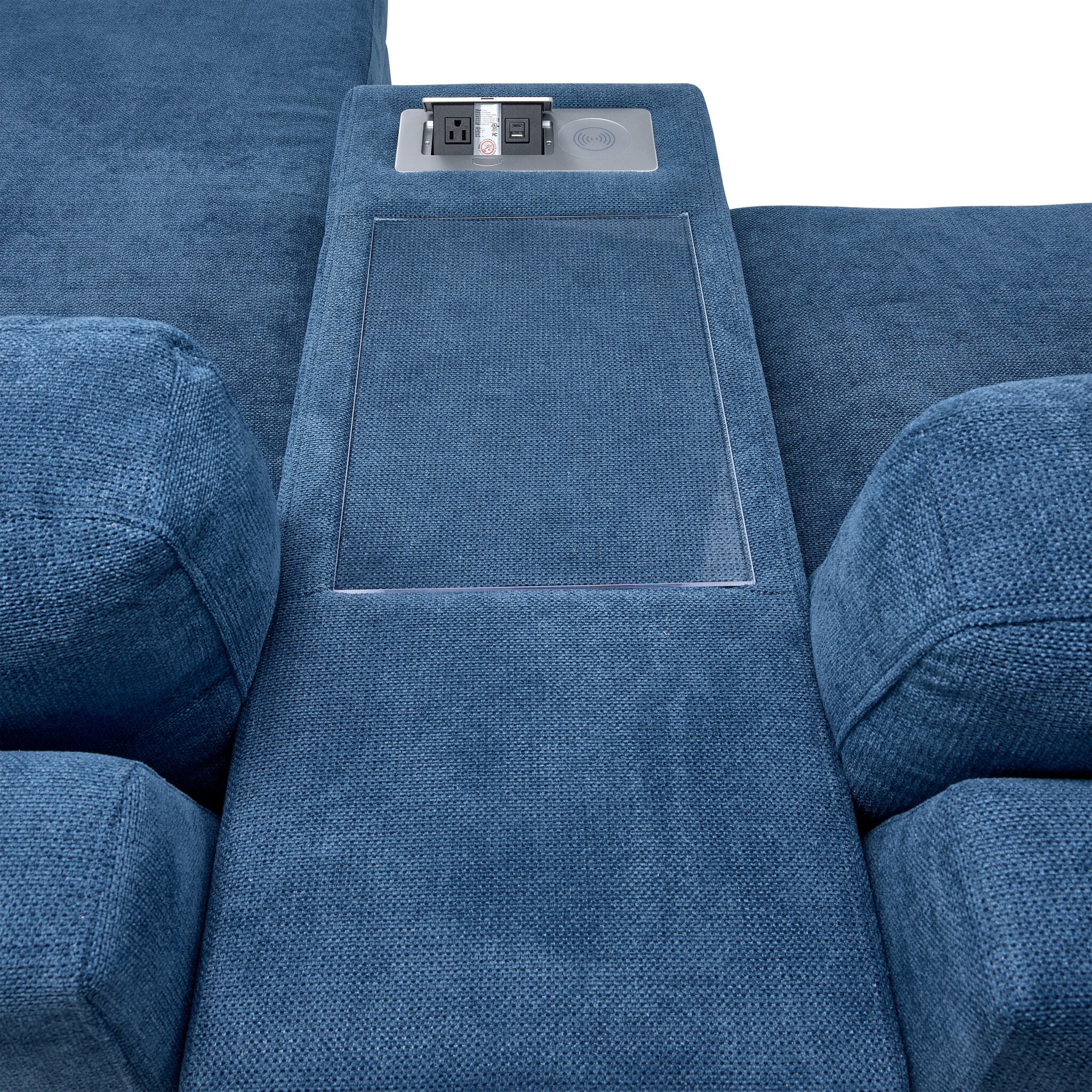 Feeling Connected - Connex 6-Piece Modular Sectional with Drawer Console - Blue