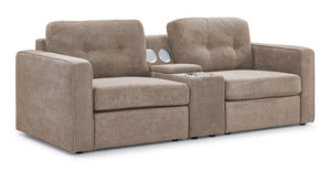 Sentiment de connexion - Connex Sectionnel modulaire 3 mcx avec fauteuils et console de rangement - beige