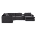 Feeling Connected - Connex 6-Piece Modular Sectional with Storage Console - Dark Grey