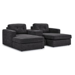 Feeling Connected - Connex 3-Piece Modular Sectional with Chaise and Drawer Console - Dark Grey