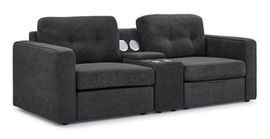 Sentiment de connexion - Connex Sectionnel modulaire 3 mcx avec fauteuils et console de rangement - gris foncé