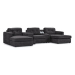 Feeling Connected - Connex 5-Piece Modular Sectional with Consoles - Dark Grey
