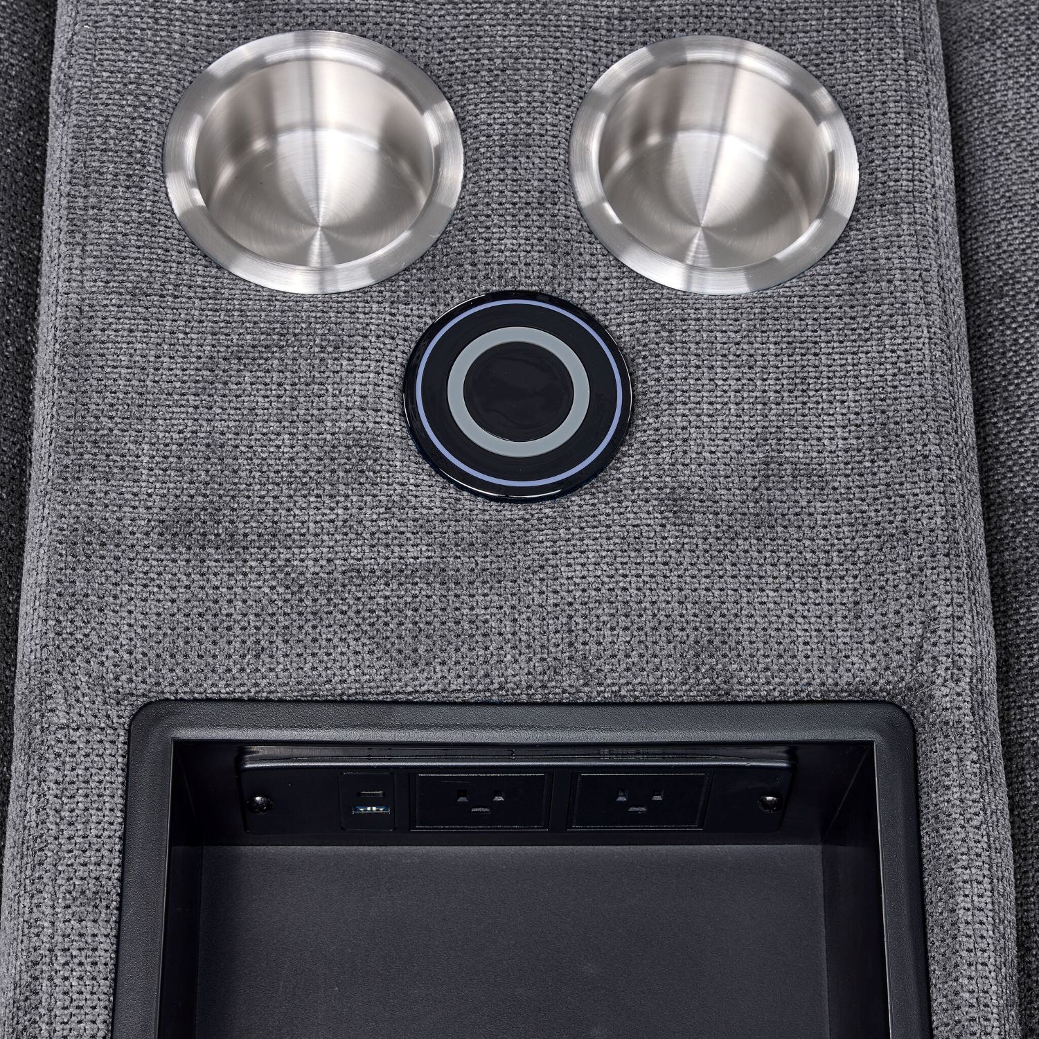 Feeling Connected - Connex 5-Piece Modular Sectional with Consoles - Light Grey