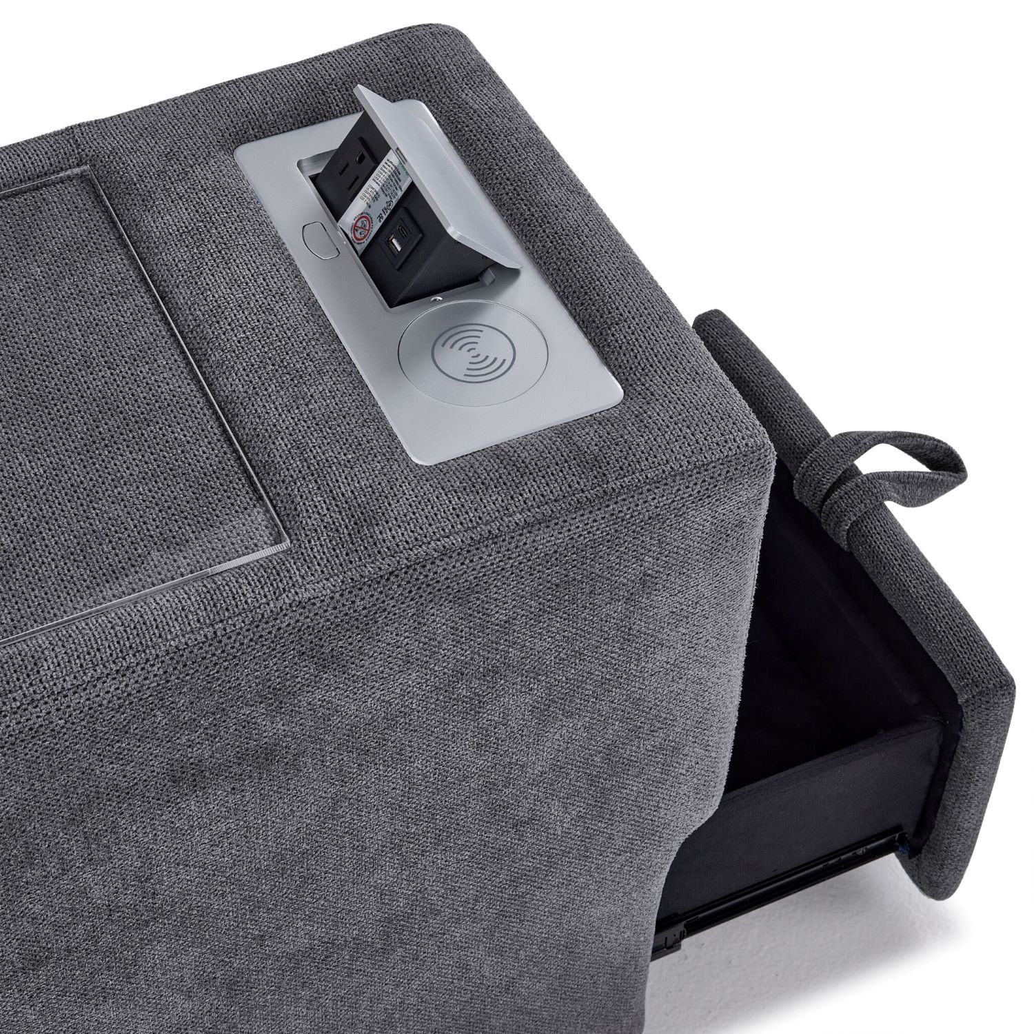 Feeling Connected - Connex 5-Piece Modular Sectional with Consoles - Light Grey