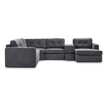 Feeling Connected - Connex 6-Piece Modular Sectional with Drawer Console - Light Grey