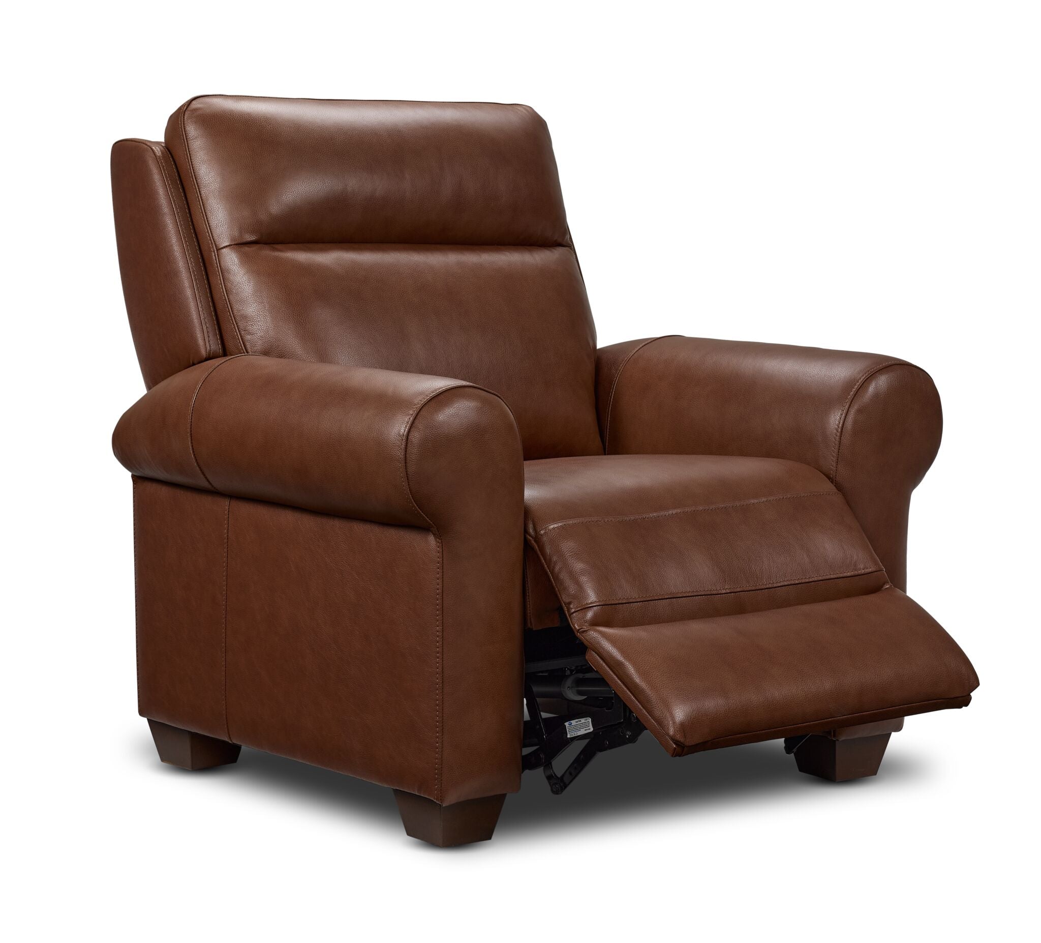 Conrad Leather Dual Power Recliner - Dark Brown