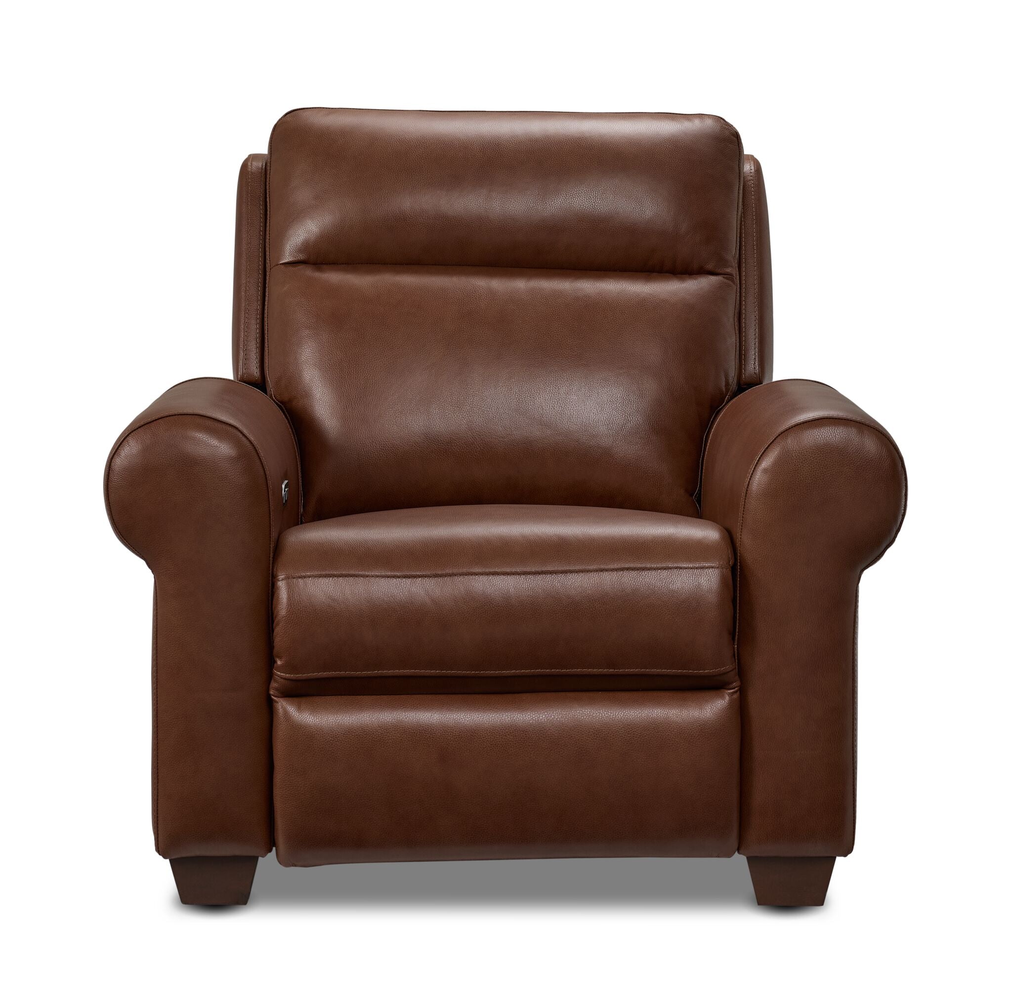 Conrad Leather Dual Power Recliner - Dark Brown