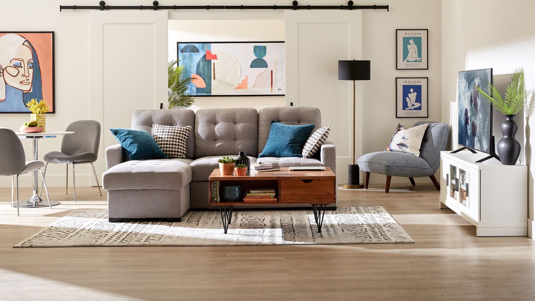 Dannery Pop-Up Sofa Bed - Light Grey