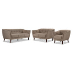 Daphne Sofa, Loveseat and Chair Set - Beige