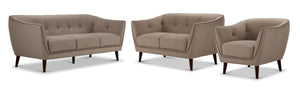 Daphne Ens. Sofa, causeuse et fauteuil - beige