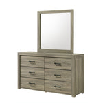 Dario 6-Drawer Dresser - Light Brown, Beige